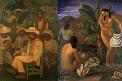68 Cuba - Havana Centro - Museo Nacional de Bellas Artes - Eduardo Abela, Guajiros, Farmers - Antonio Gattorno - Mujeres junto al Rio, Women by the River.jpg